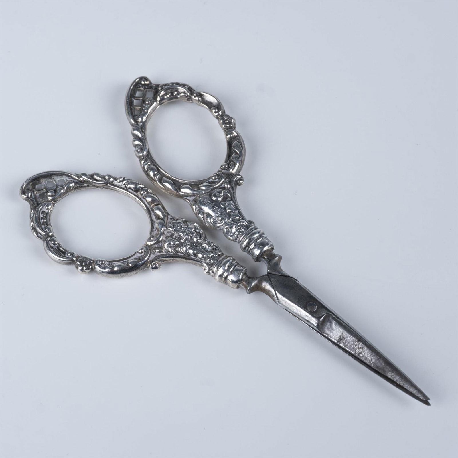 19th Century Ornate Sterling Silver Sewing Scissors (1 of 4)