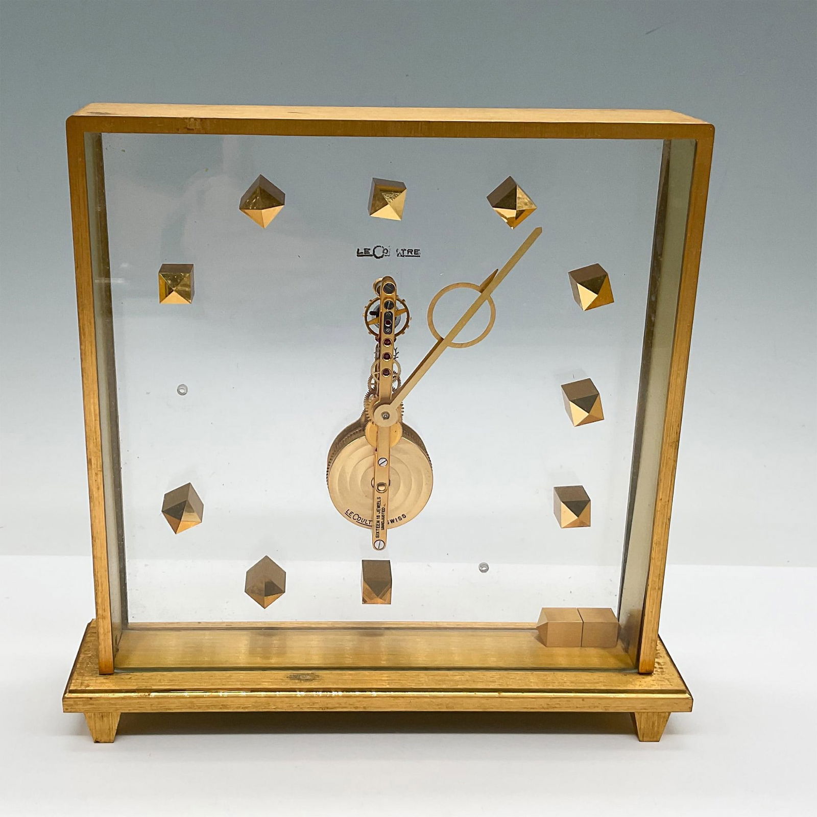 LeCoultre Gold-Plated Brass Table Clock 8-days-movement (1 of 3)