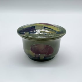 Moorcroft Pottery Small Covered Spice Bowl, Claremont