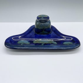 Moorcroft Pottery Inkwell and Ink Pen Holder, Moonlit Blue