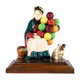 Rare Old Balloon Seller and Bulldog HN1791by Royal Doulton