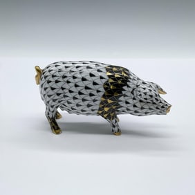 First Edition Herend Porcelain Animal Figurine, Pig