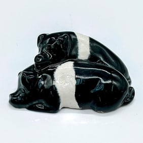 Rare Royal Doulton Colorway Figurine, Pigs Snoozing