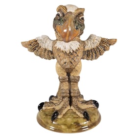 Andrew Hull Pottery Trial Stoneware Sculpture in a unique snowy decoration, Wallace