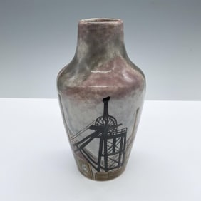 Cobridge Stoneware Vase, Potteries Industrial Scene