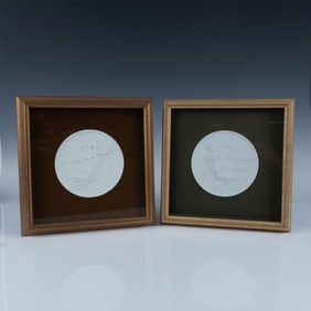 B&G or Royal Copenhagen White Bisque Relief Plaques