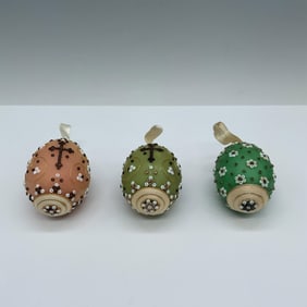 3pc Multicolored Decorative Christmas Egg Ornaments
