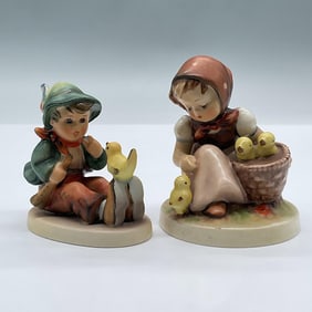 2pc Goebel Hummel Figures, Singing Lesson & Chick Girl