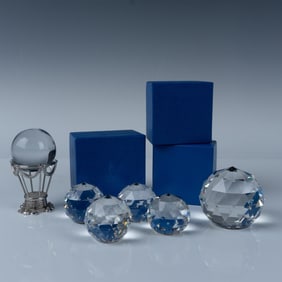 6pc Glass Art Paperweights