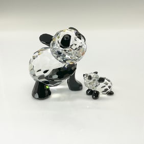 2pc Swarovski Crystal Figurine, Panda Mother and Mini Panda