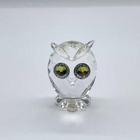 Swarovski Silver Crystal Figurine, Owl - Mini