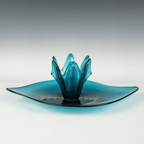 2pc Viking Handmade Turquoise Glass Tableware