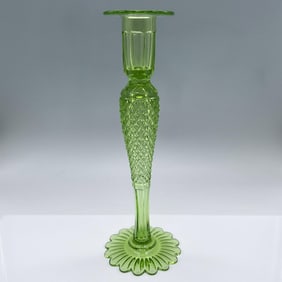 Vintage Green Glass Candle Holder