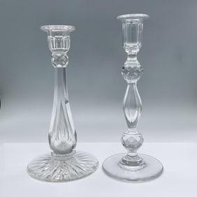 2pc Cut Glass Candle Holders