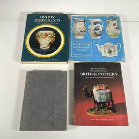 4 Assorted Non Fiction Books on British Pottery + Porcelain