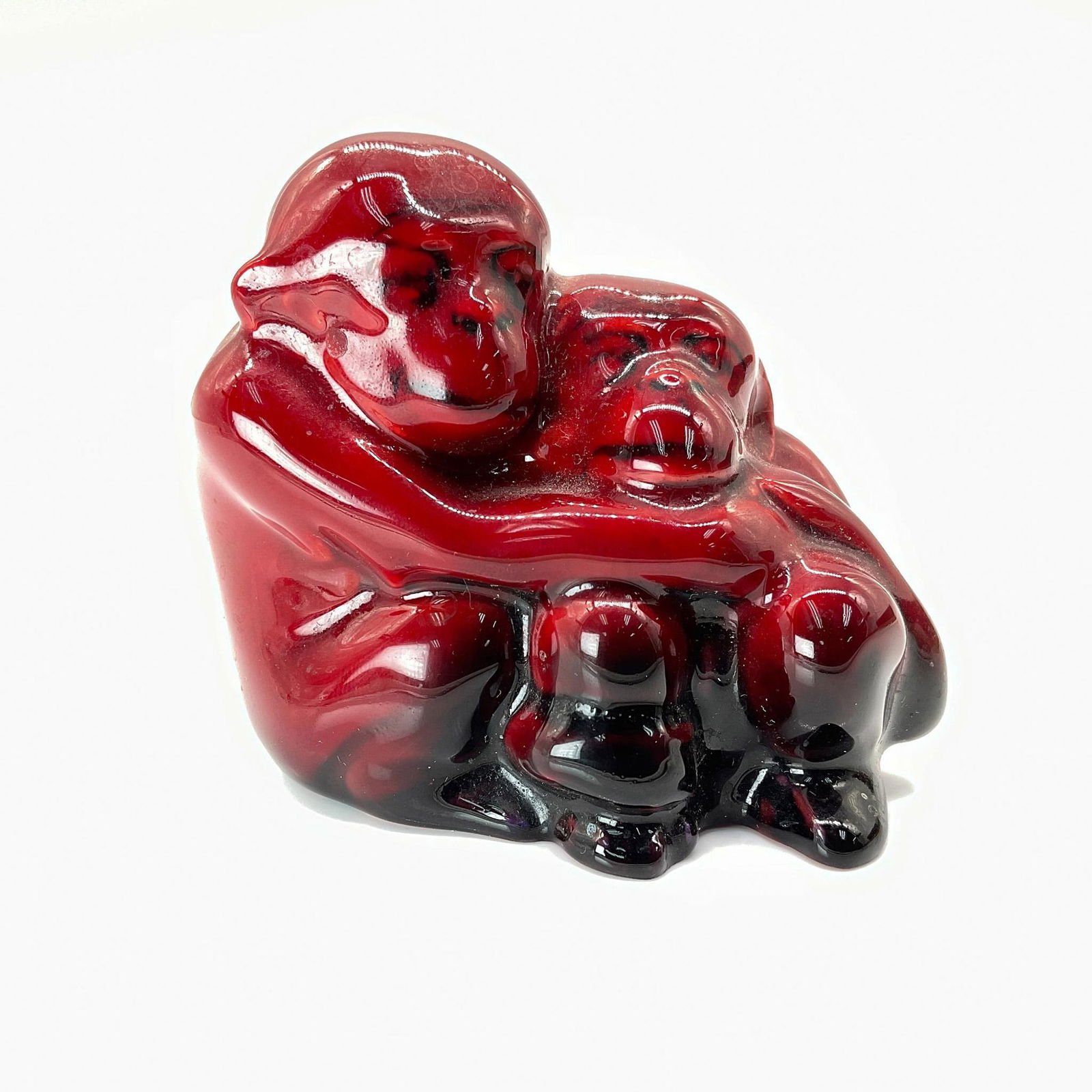 Monkeys in Embrace - HN254 - Royal Doulton Flambe Animal Figure (1 of 3)