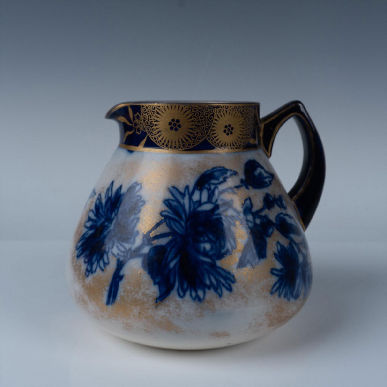 Antique Doulton Burslem Porcelain Pitcher, Blue Iris (1 of 4)