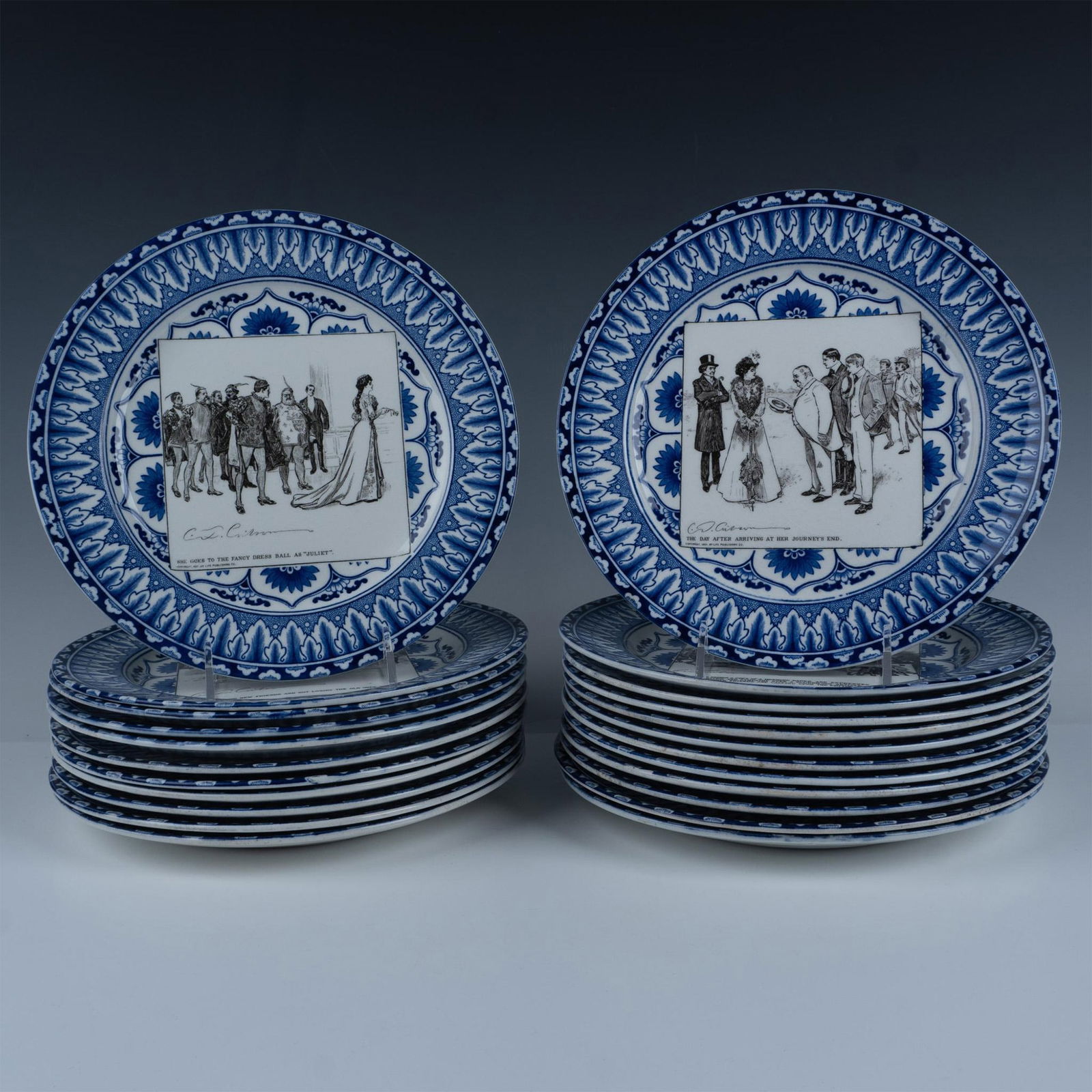 23pc Royal Doulton Porcelain Gibson Girl Plates (1 of 9)