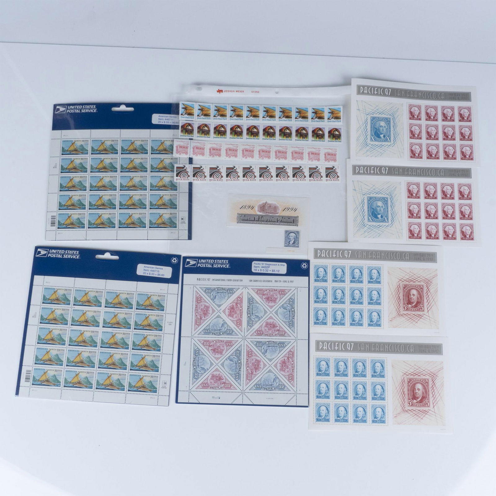 12 Sheets United States Americana Postal Stamps (1 of 8)