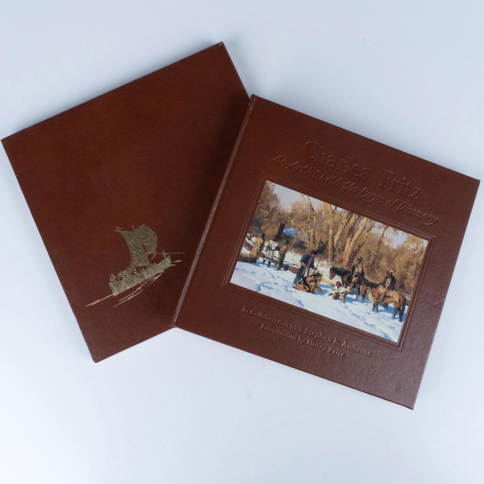 Signed Charles Fritz Hard Leather Book Artist With The Corps (1 of 3)