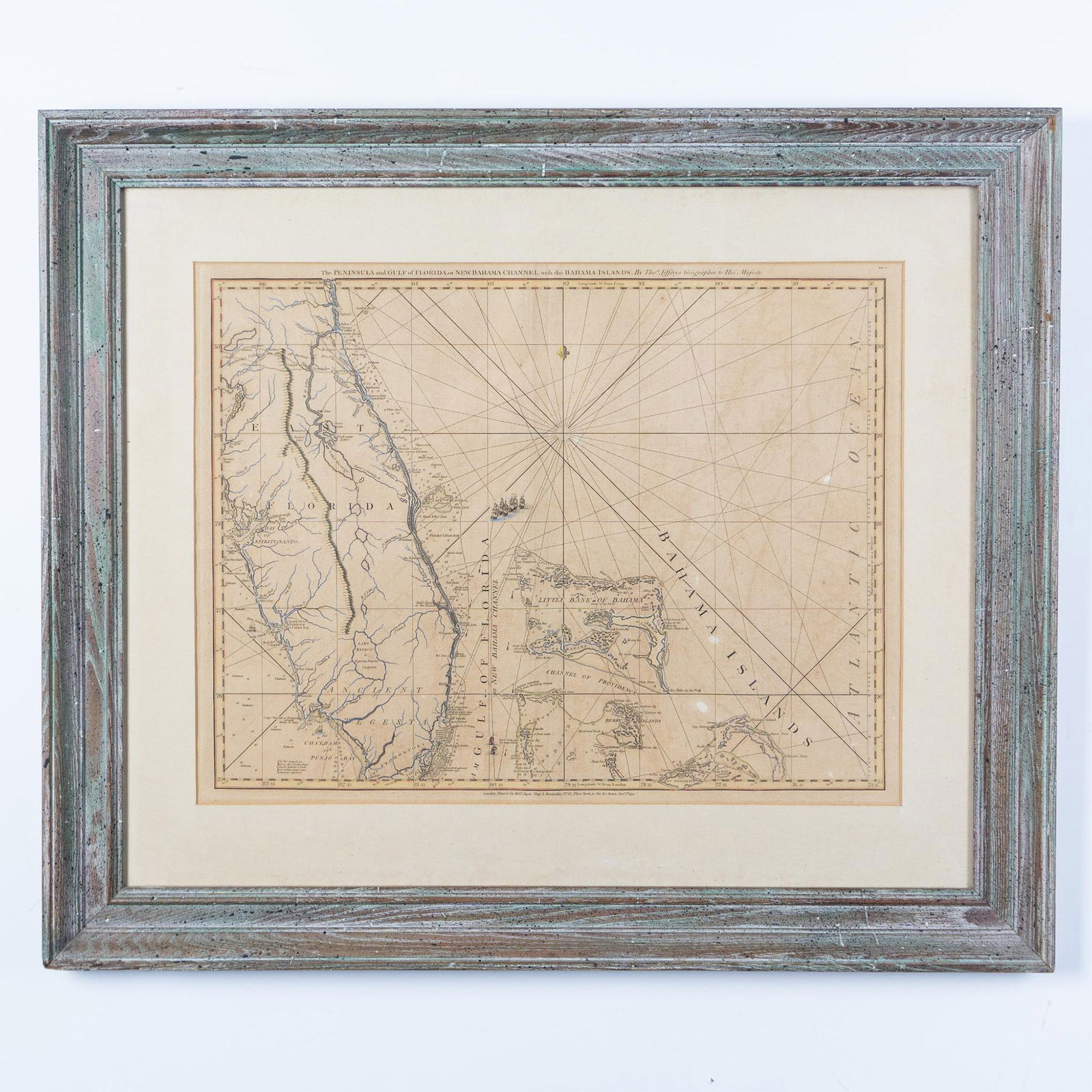 Antique Jefferys Engraved Hand-Colored Map Florida Bahama (1 of 6)