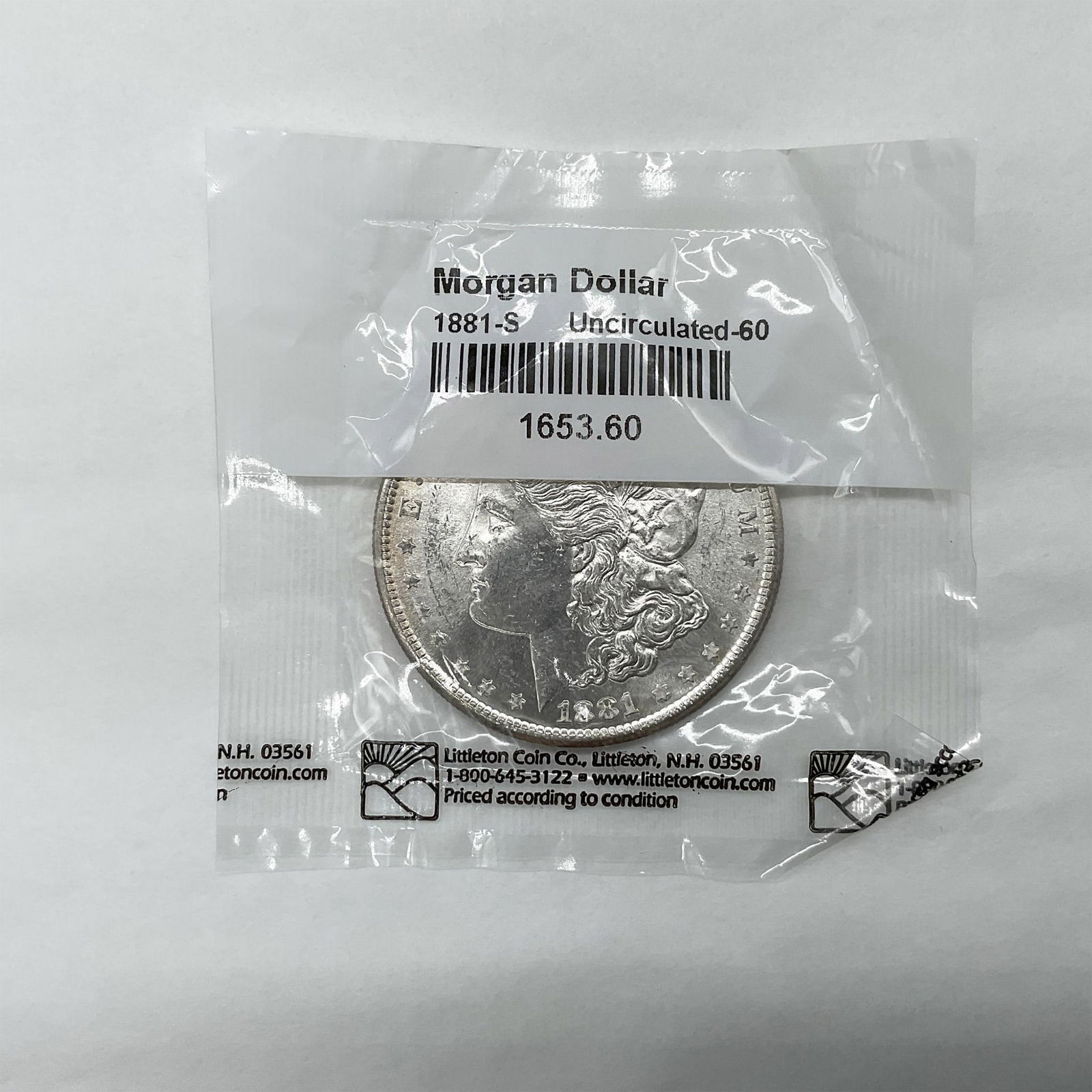 1881-S Morgan Silver Dollar Uncirculated 60 (1 of 2)