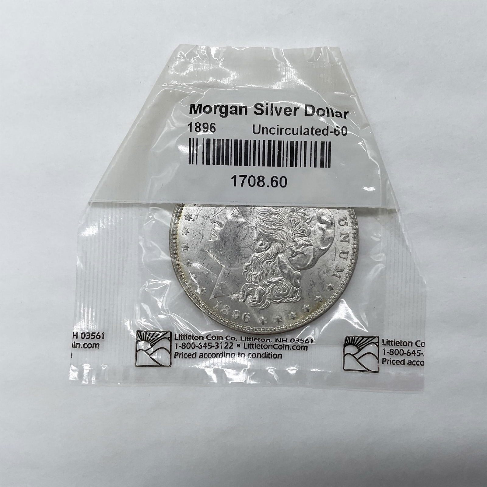 1896 Morgan Silver Dollar Uncirculated 60 (1 of 2)