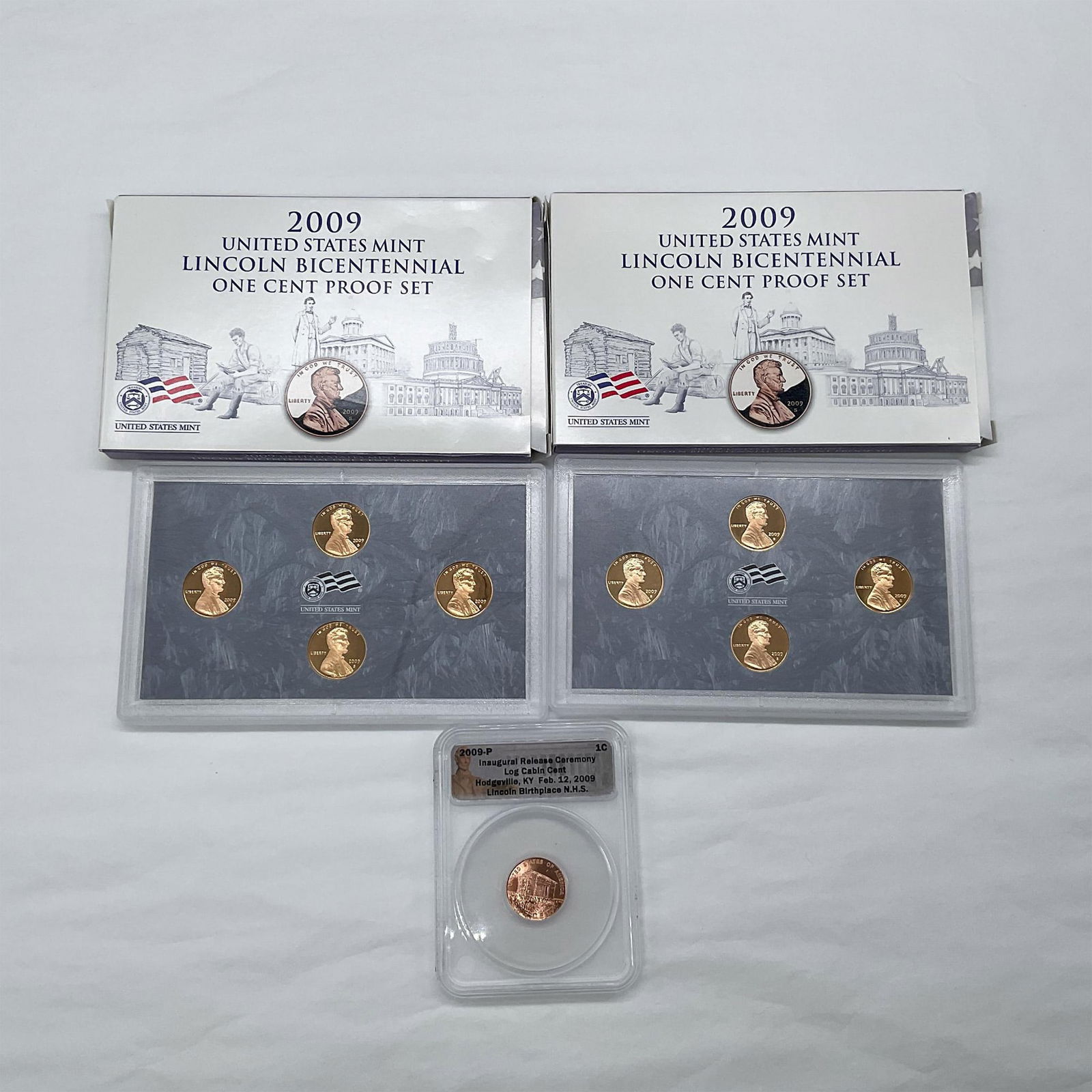 3pc 2009-S & P Lincoln Bicentennial One Cent Proof (1 of 8)