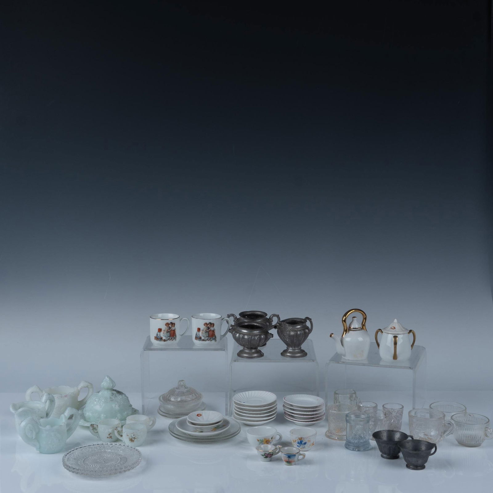 50+pc China, Glass, and Tin Children's Play Set Grouping (1 of 7)