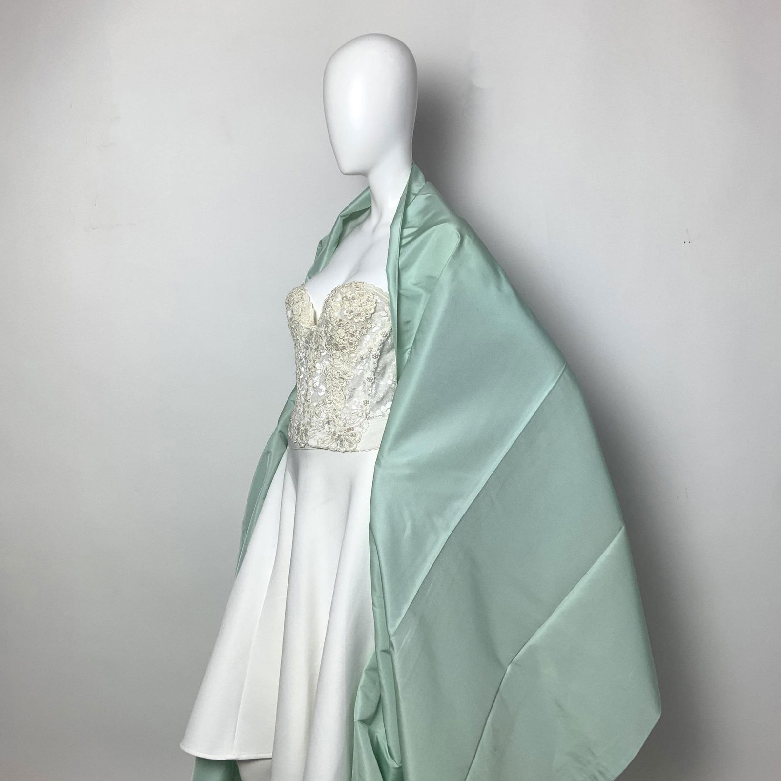 Long Light Teal Color Satin Table Runner (1 of 3)