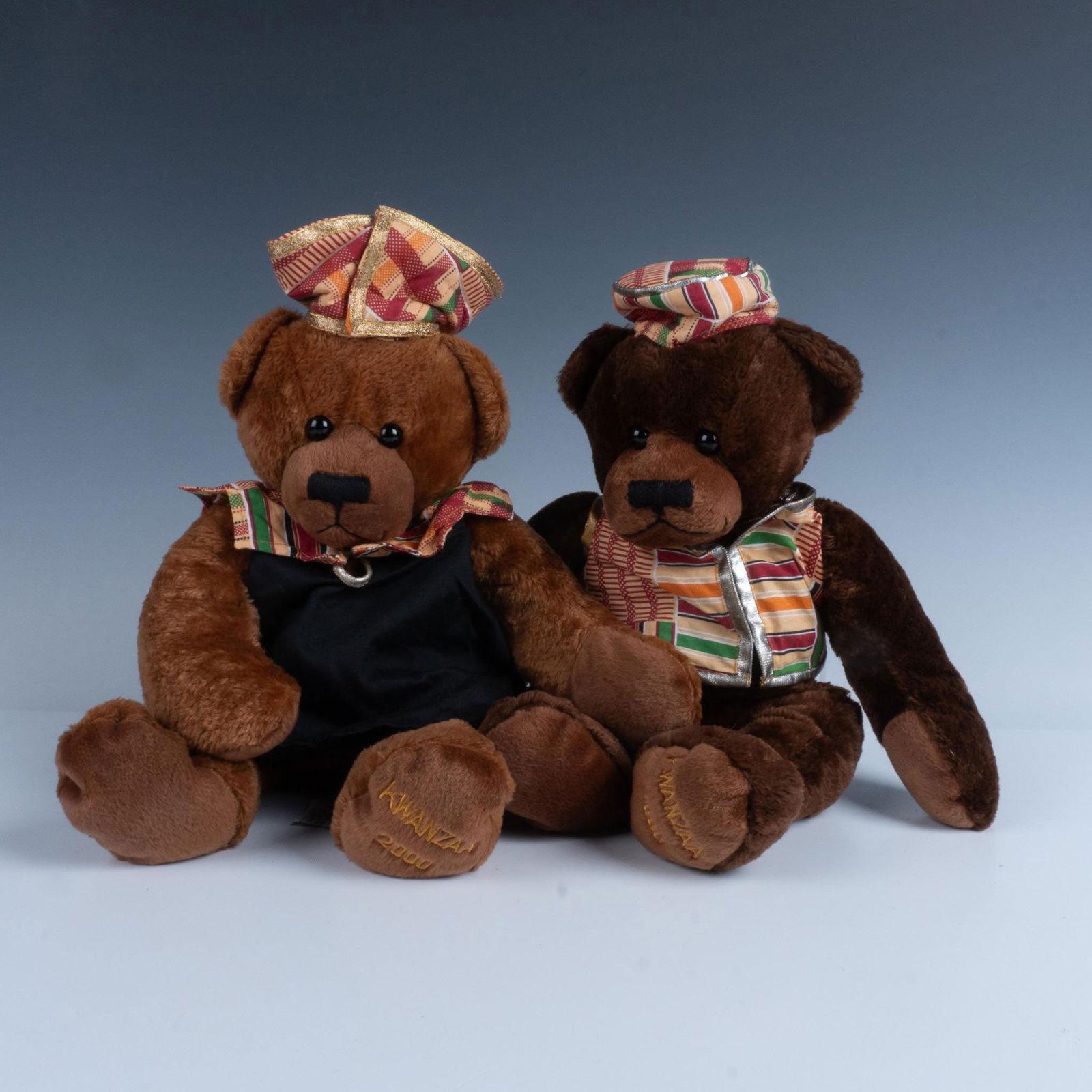 2pc Dakin Plush Stuffed Animals, Kwanzaa Bears (1 of 5)