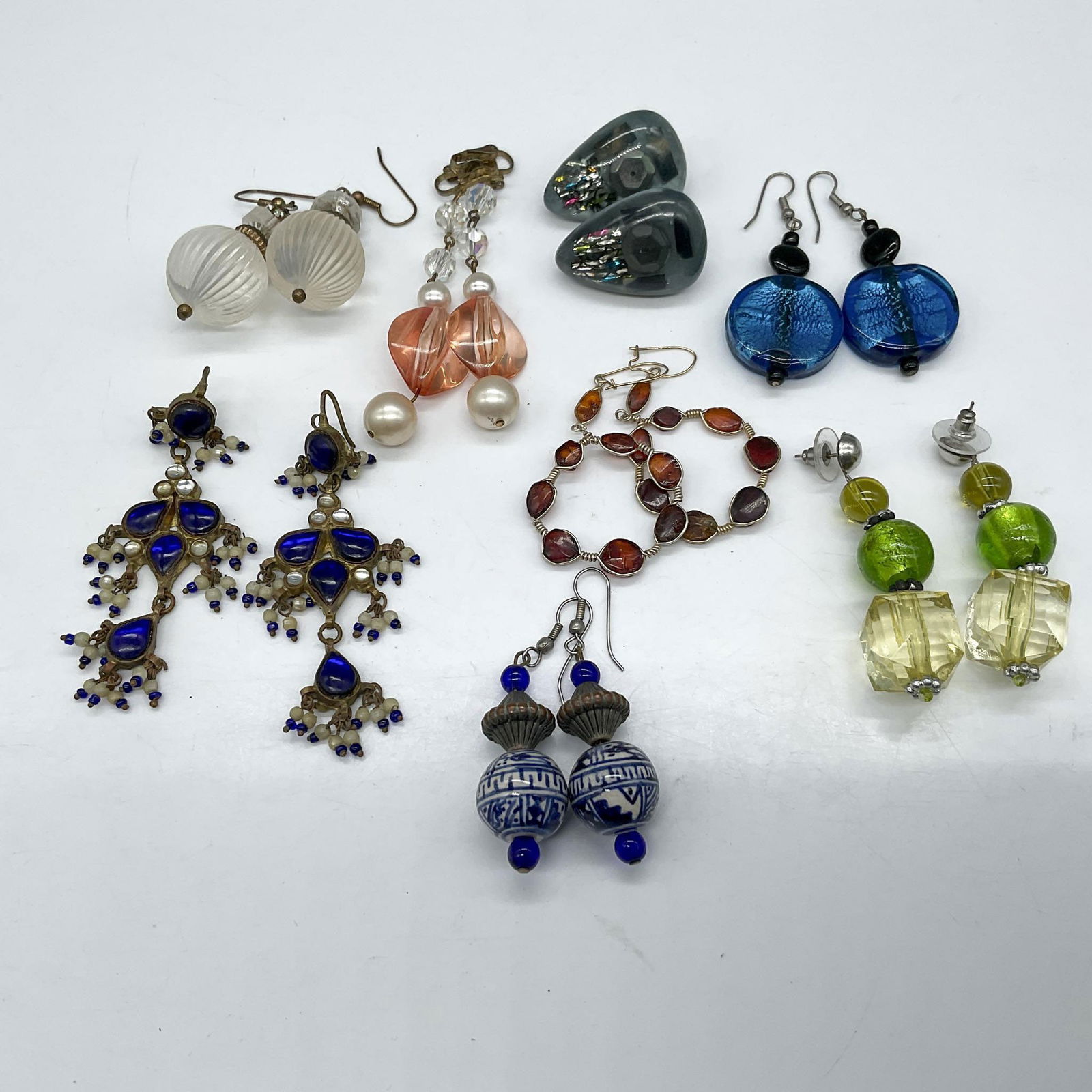 8pc Costume Jewelry Collection of Glass & Beaded Earrings (1 of 3)