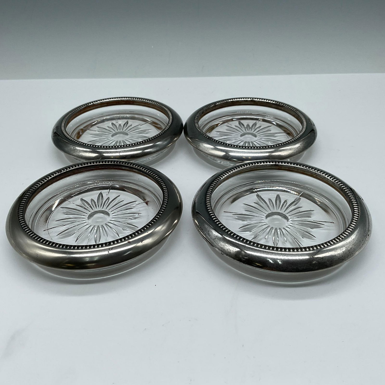 Set of 4 Leonard Silverplated Coasters (1 of 3)