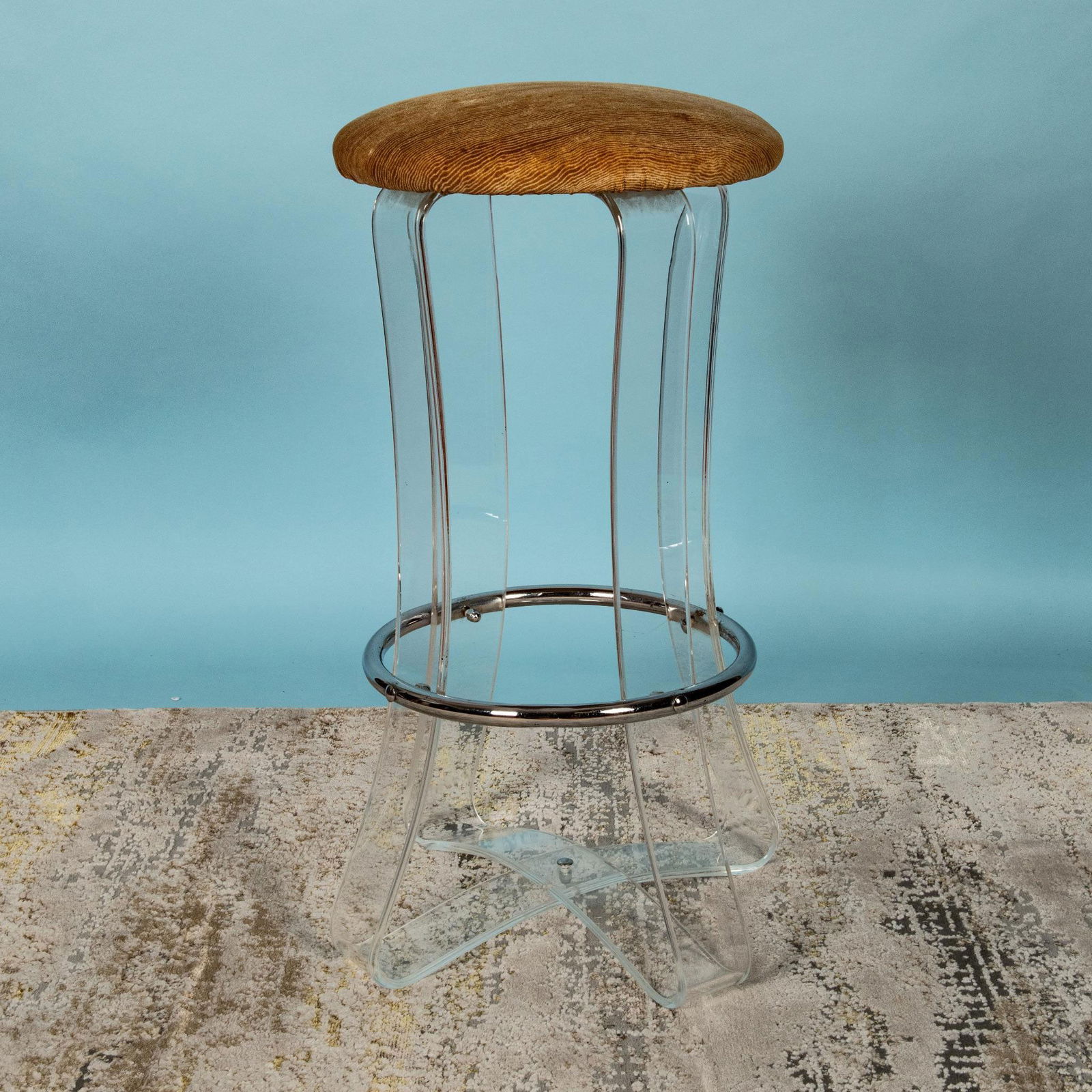 Mid Century Karmel Plastics High Lucite Vanity Bar Stool (1 of 6)