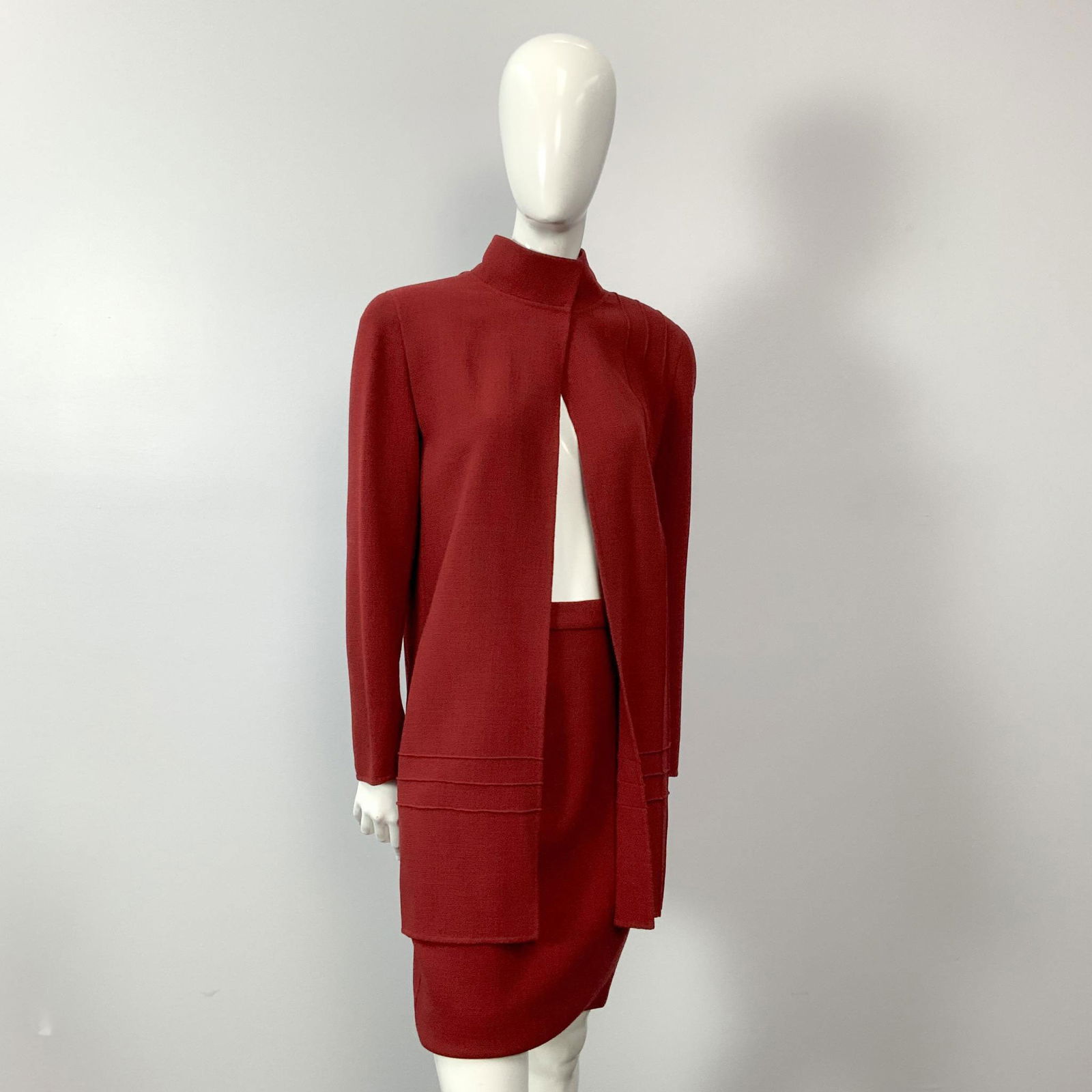 Mila Schon Red Wool Skirt Suit (1 of 13)