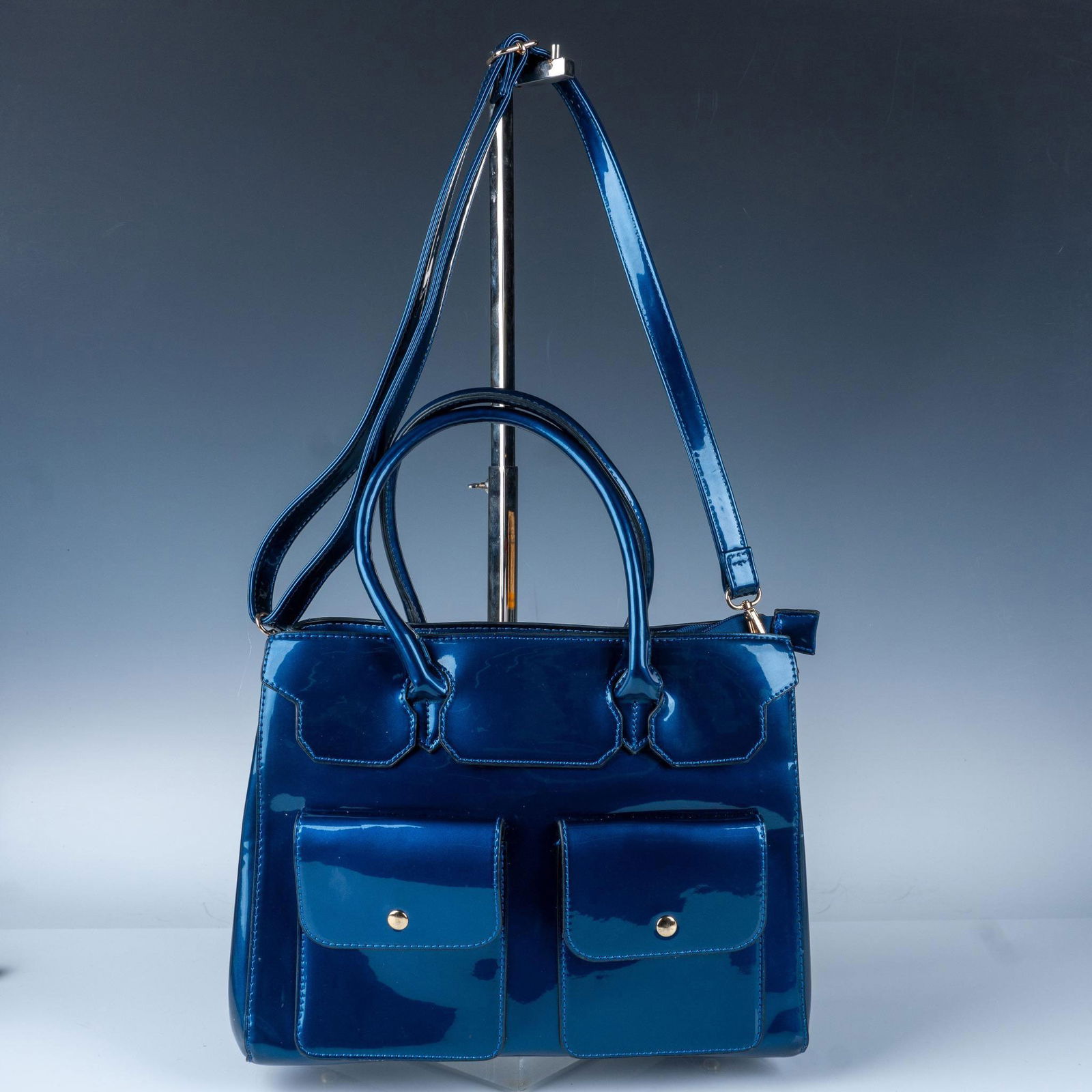 J. Francis Blue Patent Tote Bag/Handbag (1 of 7)