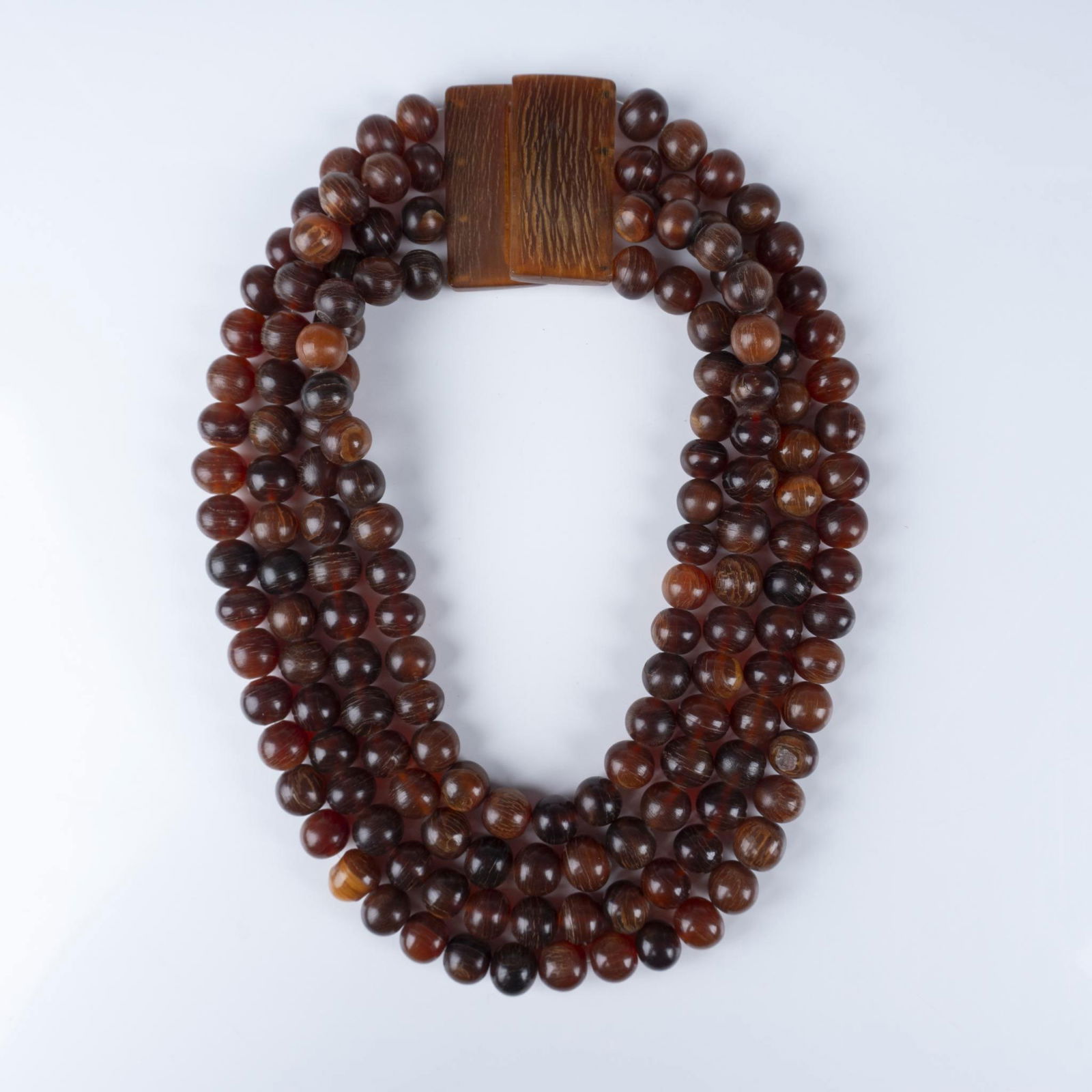 Vintage Beaded Amber Horn Colored Collar/Bib Necklace (1 of 4)