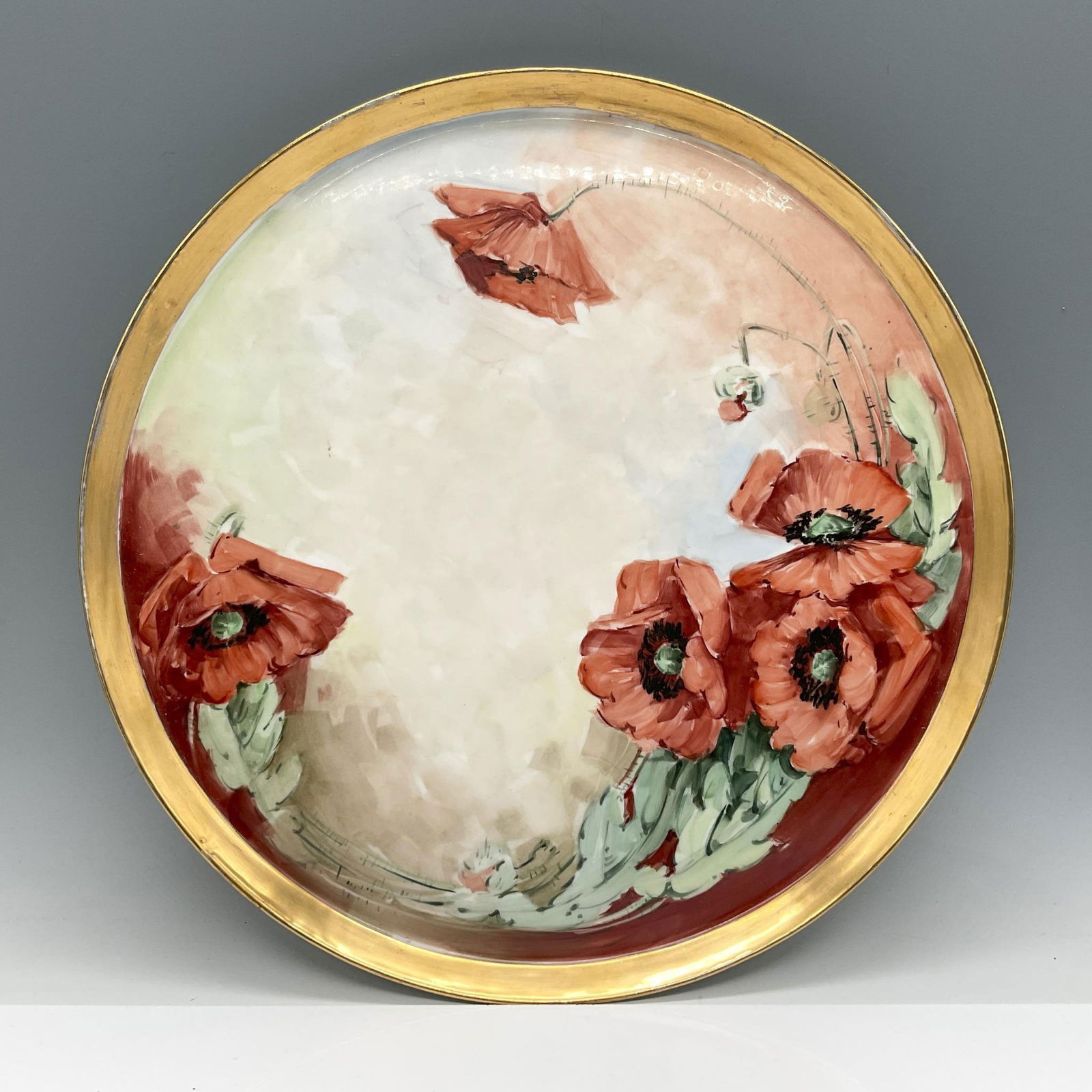 T & V Limoges Porcelain Tray, Poppy's (1 of 2)