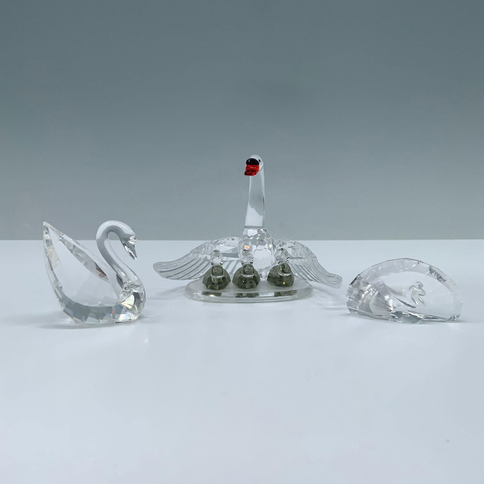 3pc Swarovski Crystal Figurines, Swans & Peacock (1 of 3)