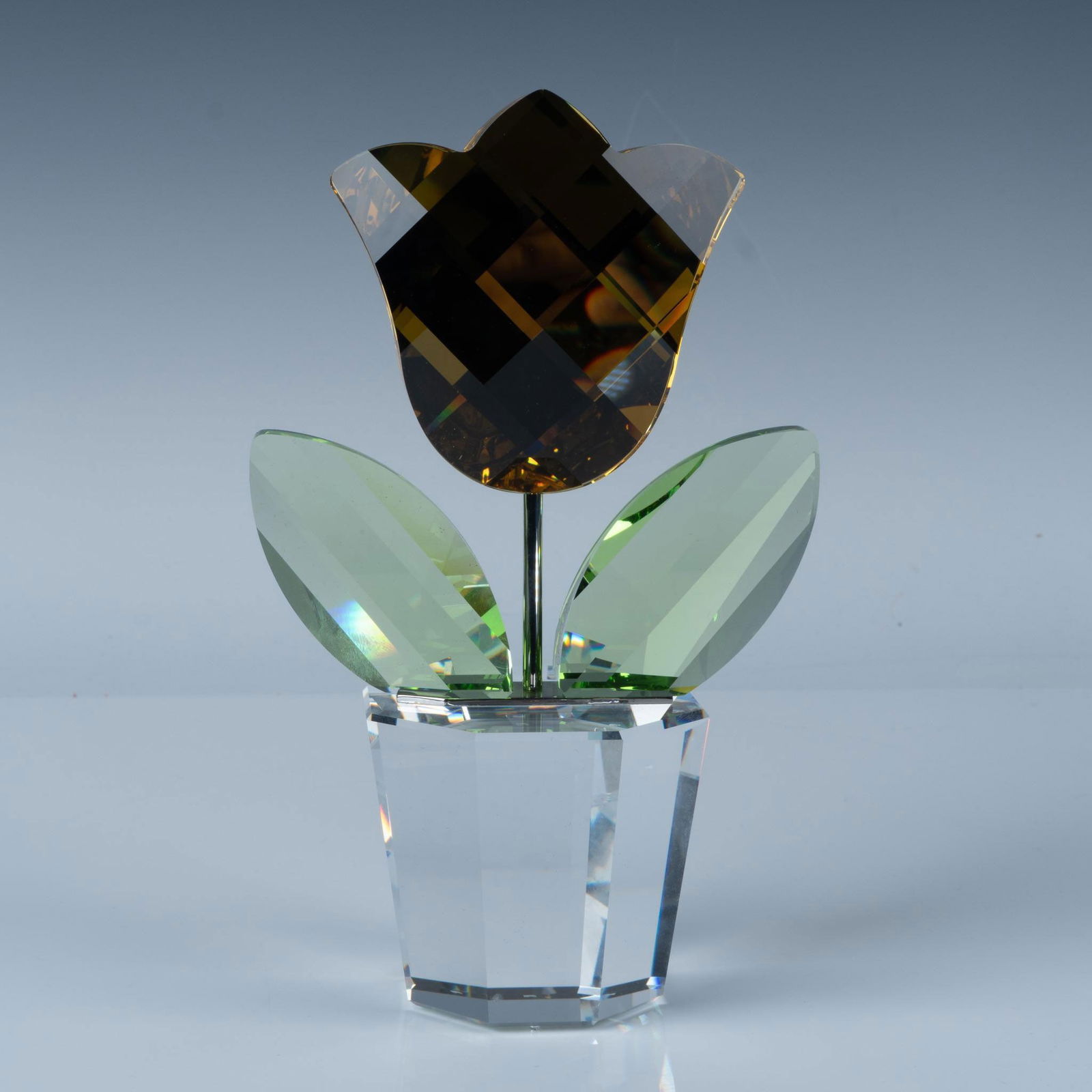 Swarovski Crystal Figurine, Large Yellow Tulip (1 of 6)