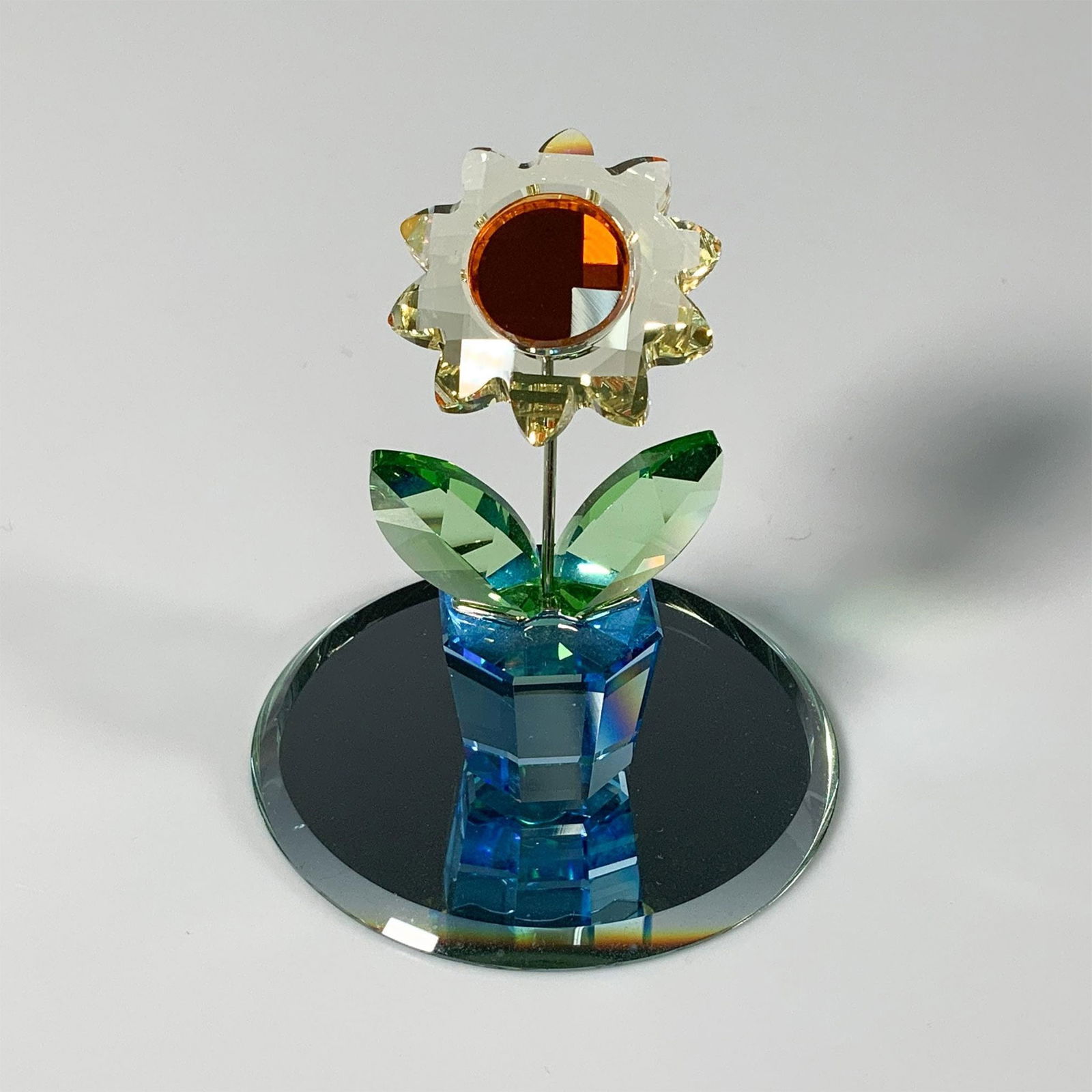 Swarovski Small Crystal Figurine with Mirror Base, Sunflower (1 of 4)