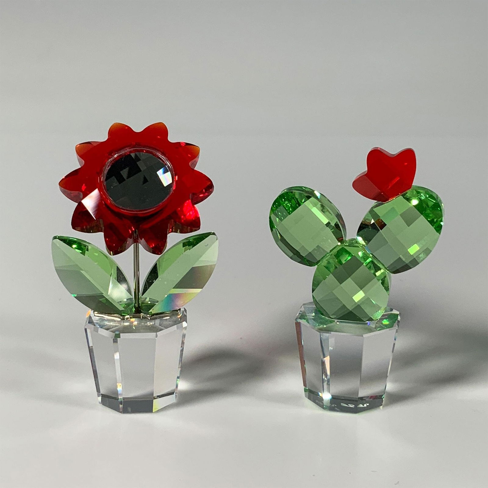 2pc Swarovski Crystal Figurines, Aster & Cactus (1 of 4)