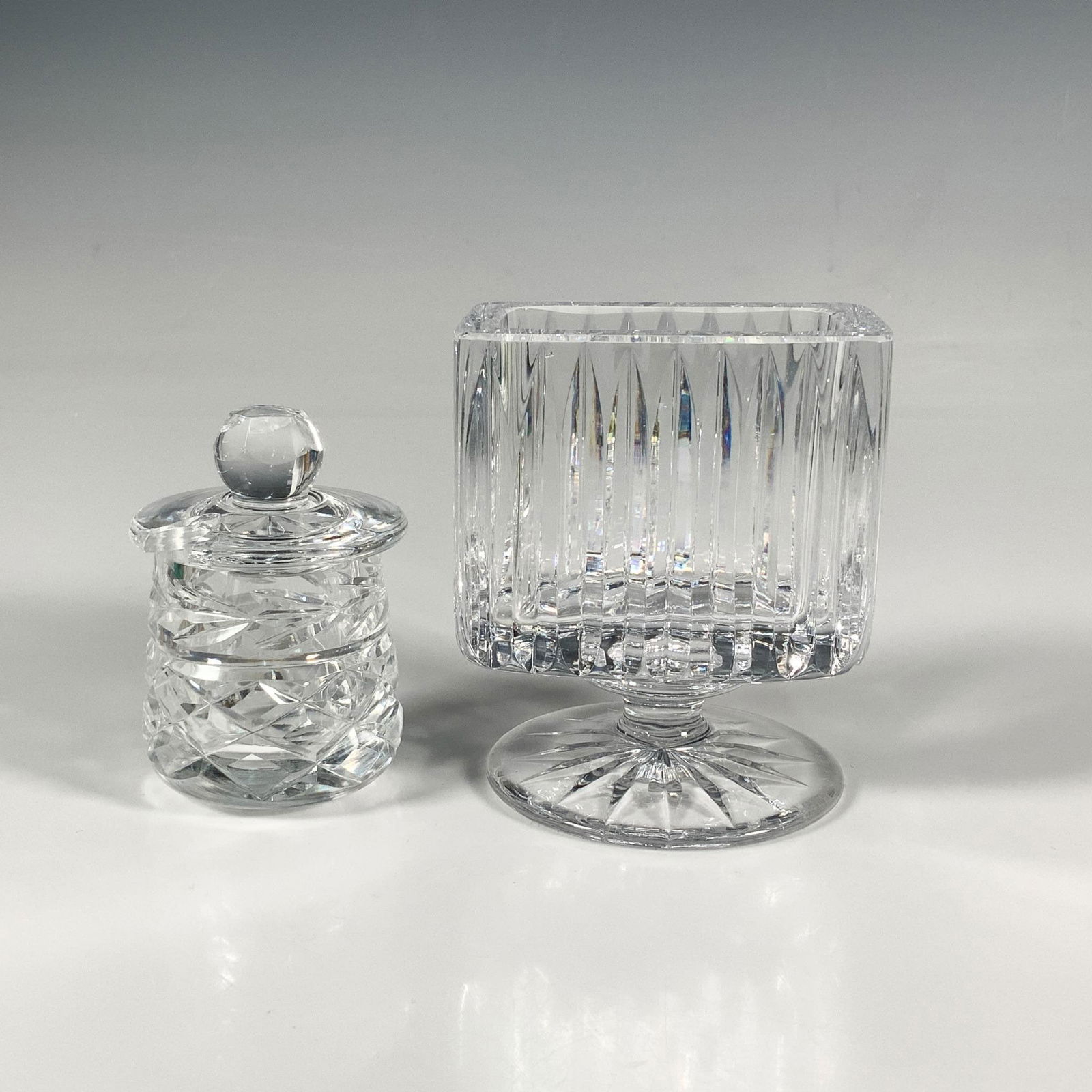 2pc Cut Crystal Toothpick Holder & Mustard Jar (1 of 4)