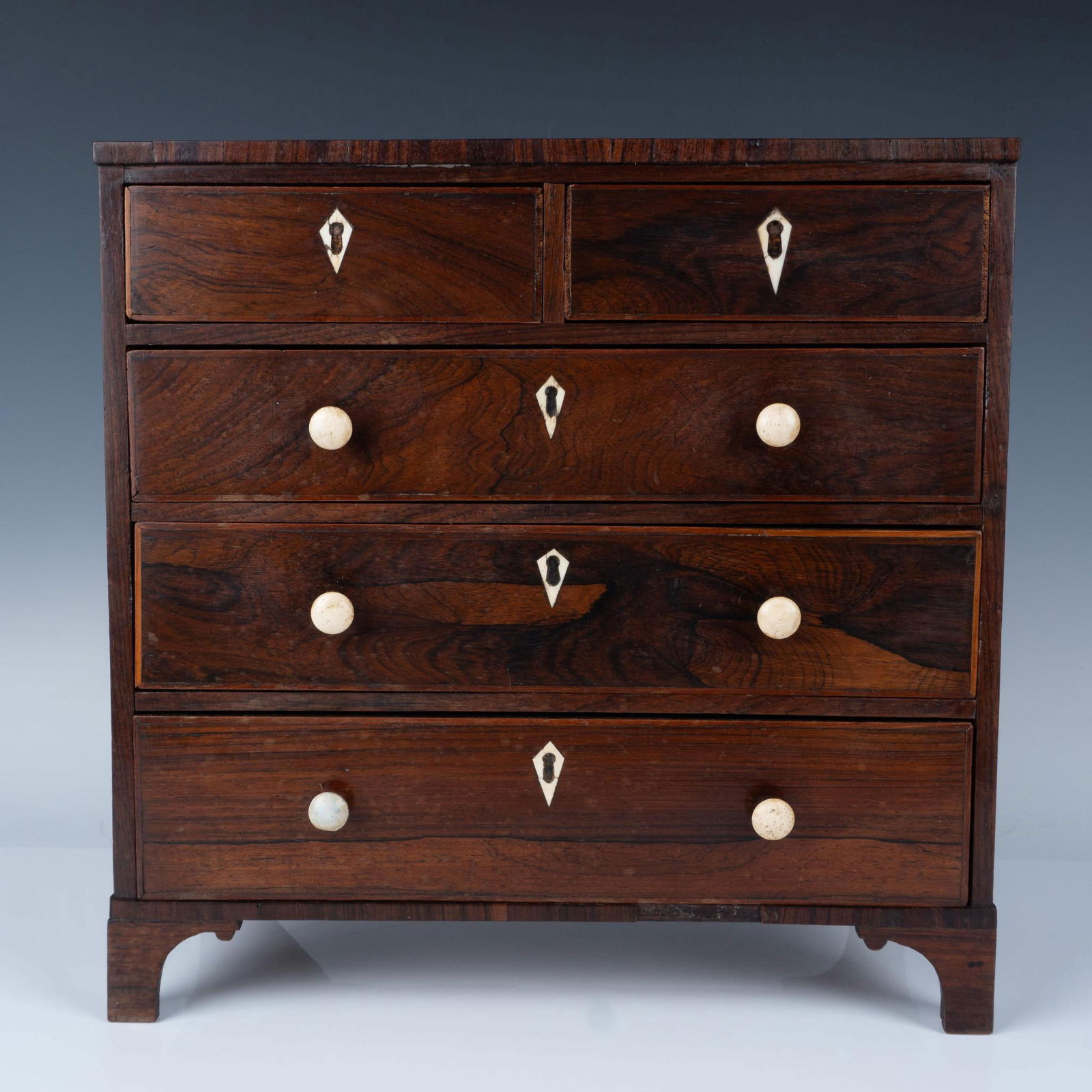 Vintage Miniature Solid Wood Five Drawer Chest (1 of 6)