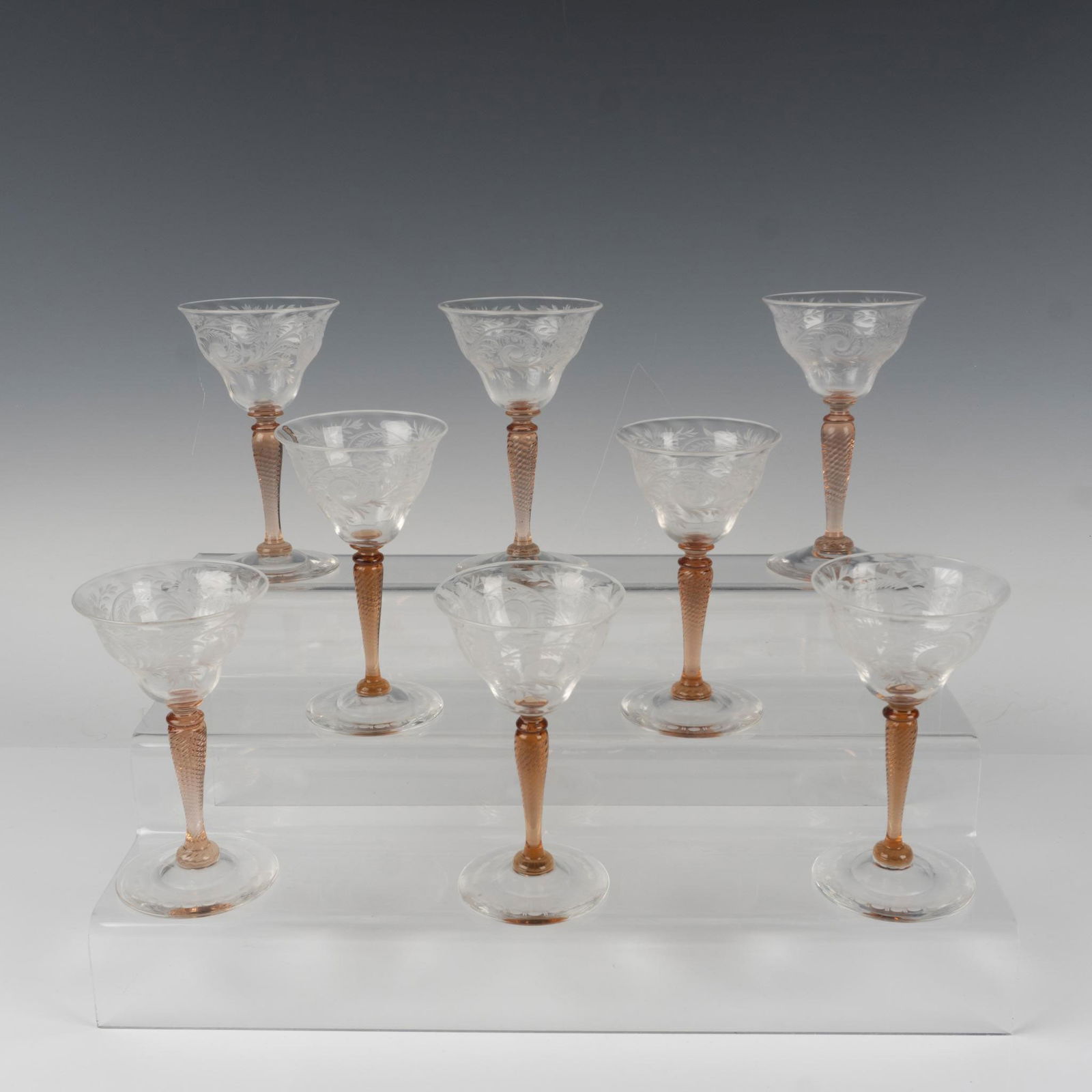 8pc Steuben Crystal Van Dyke Sherry Glasses (1 of 5)