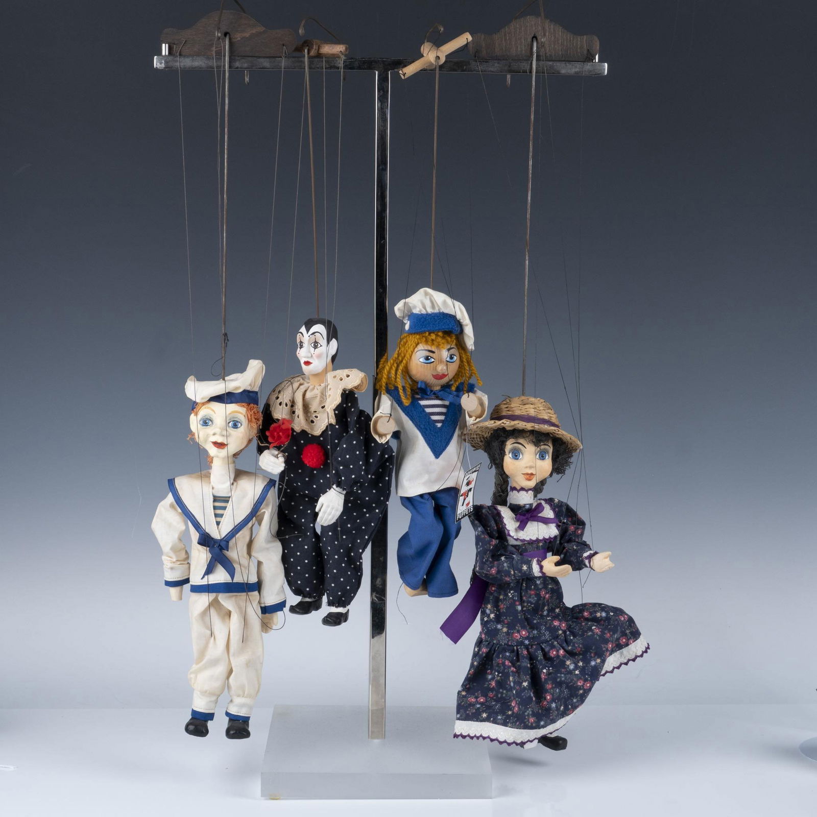 4pc Vintage Handcrafted Marionette Puppets (1 of 7)