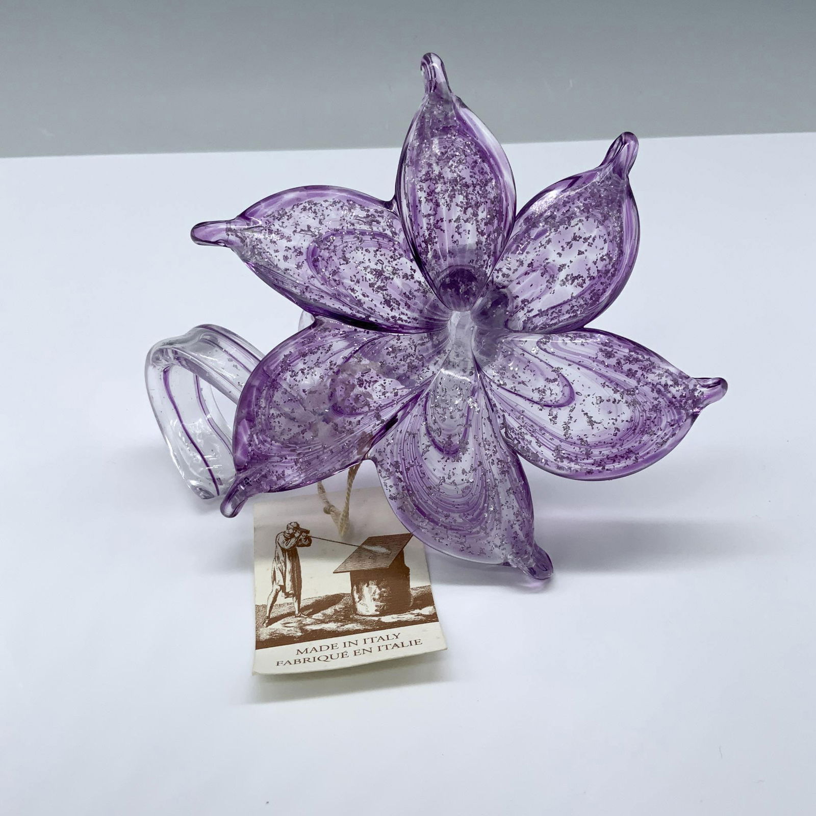 Art Glass Twisted Stem Flower Sculpture (1 of 5)