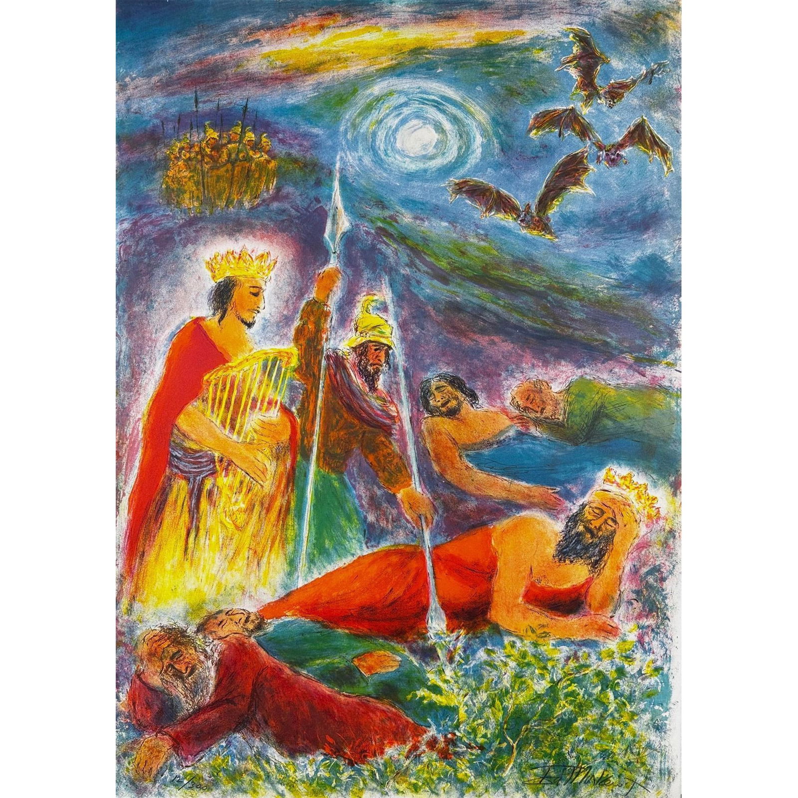 Ira Moskowitz (Polish 1912-2001) Lithograph Song of Songs IV signed: Lithograph titled Song of Songs IV Signed lower right numbered 12/100 on Japon Paper Sight size 21" x 30"