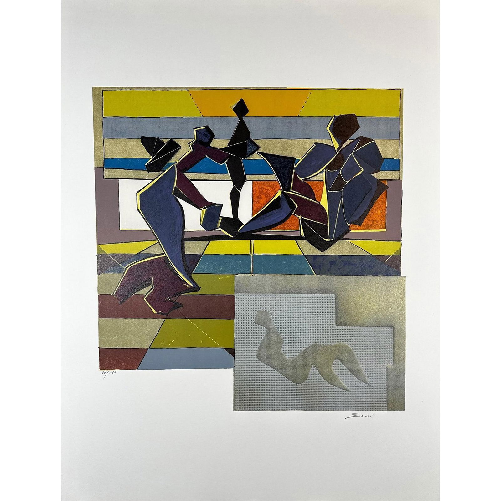 Paolo Boni (Italian 1926) Embossed Lithograph Transport, signed (1 of 4)