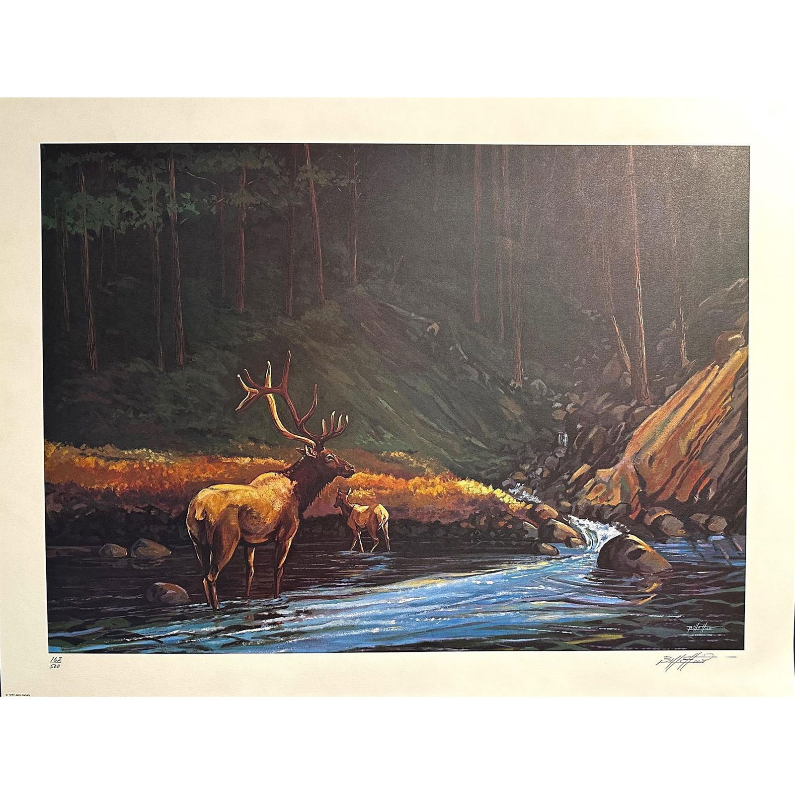 Bill Elliott (American 1951) Lithograph The Old Bull signed (1 of 4)